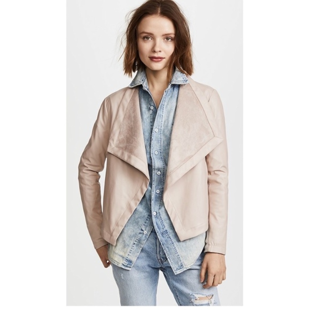 BB Dakota Vegan Leather Jacket in Dusty Pink